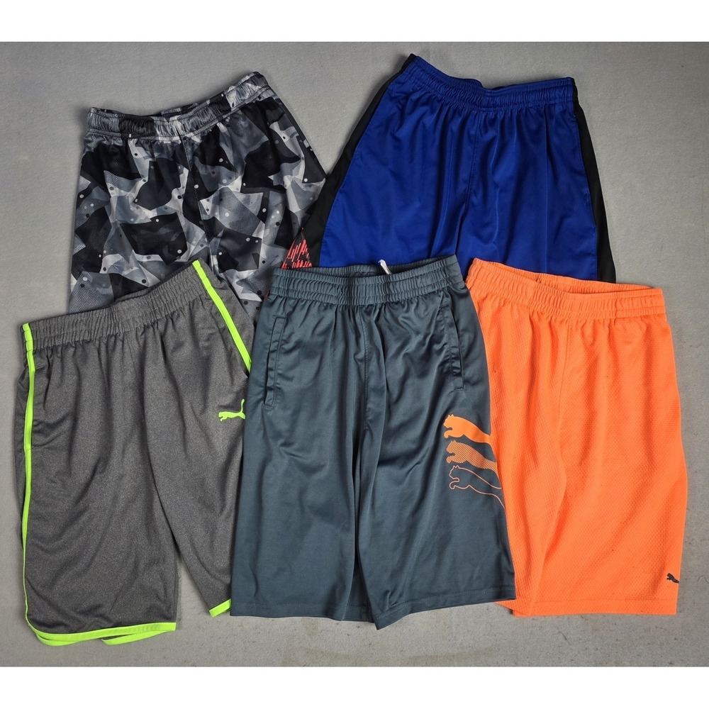 Lot of 5 Boys Shorts Youth LARGE Under Armour- Puma- Children's Place Sport